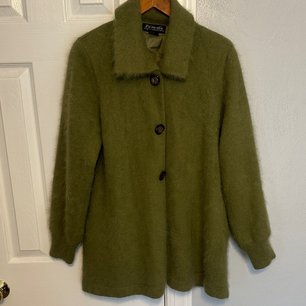 Olive Green Teddy Jacket for Women